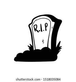 tombstone icon vector doodle hand drawing 