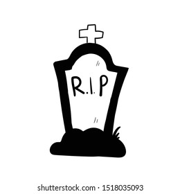 tombstone icon vector doodle hand drawing 