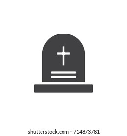 Tombstone icon vector, filled flat sign, solid pictogram isolated on white. Symbol, logo illustration.