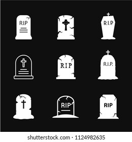 Tombstone icon vector, grave symbol isolated on background.