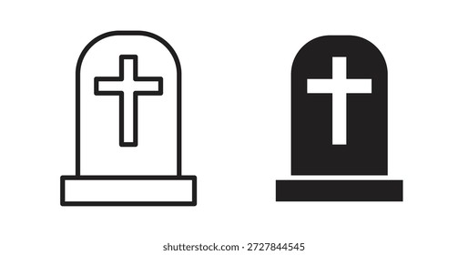 Tombstone-Symbol. Vektorgrafik, flach und Strich