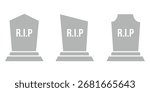 Tombstone icon vector set. vector illustration eps 10