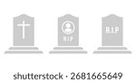 Tombstone icon vector set. vector illustration eps 10