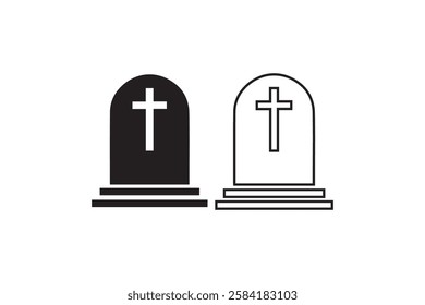 tombstone icon vector silhouette isolated in white background
