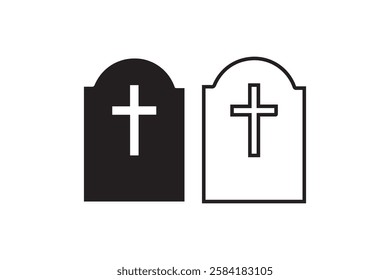 tombstone icon vector silhouette isolated in white background
