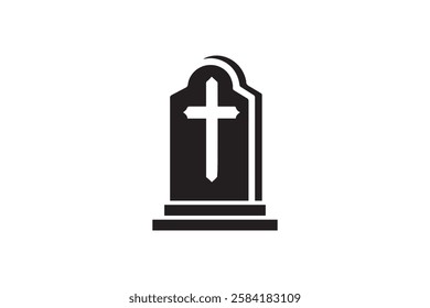 tombstone icon vector silhouette isolated in white background
