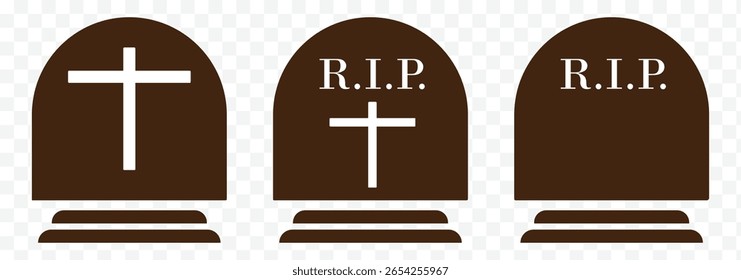 ícone de lápide vetor silhueta isolada. ícone de pedra da tumba vetor delineamento fino estilo sinal. lápide lápide cemitério memorial lápide ícone RIP enterro, funeral, marcador de sepultura, morte, lembrança 