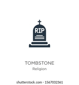 Tombstone icon vector. Trendy flat tombstone icon from religion collection isolated on white background. Vector illustration can be used for web and mobile graphic design, logo, eps10