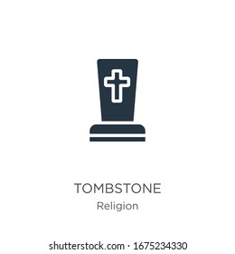 Tombstone icon vector. Trendy flat tombstone icon from religion collection isolated on white background. Vector illustration can be used for web and mobile graphic design, logo, eps10