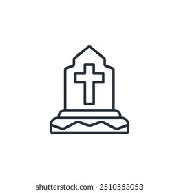 Tombstone icon. vector.Editable stroke.linear style sign for use web design,logo.Symbol illustration.