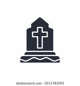 Tombstone icon. vector.Editable stroke.linear style sign for use web design,logo.Symbol illustration.