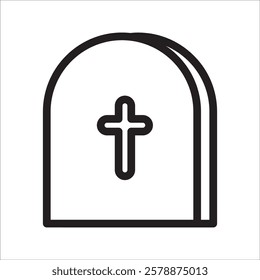 tombstone icon with white background