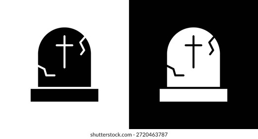 Conjunto de iconos de lápida. iconos vectoriales diseñados en estilo relleno
