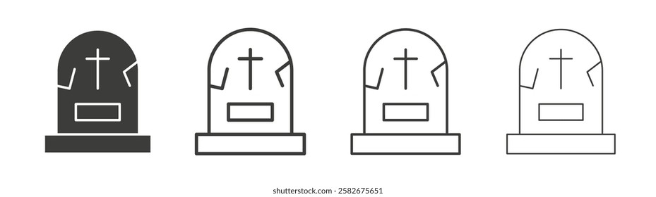 Tombstone icons set vectors graphic designs