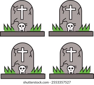 Tombstone Icons and Symbols set 