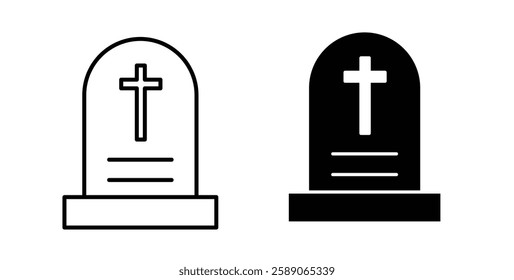 Tombstone icons thin line illustrations designs