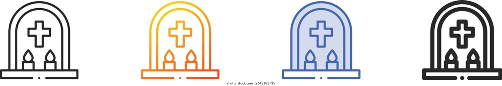 tombstone icon.Thin Linear, Gradient, Blue Stroke and bold Style Design Isolated On White Background