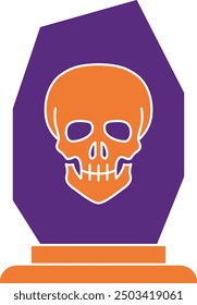 Tombstone Illustration and Icon for Halloween and Graveyard-Themed Designs