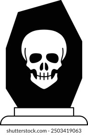 Tombstone Illustration and Icon for Halloween and Graveyard-Themed Designs