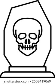 Tombstone Illustration and Icon for Halloween and Graveyard-Themed Designs