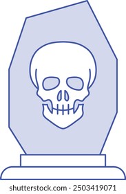 Tombstone Illustration and Icon for Halloween and Graveyard-Themed Designs