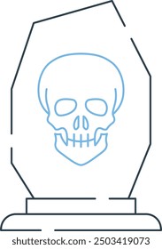 Tombstone Illustration and Icon for Halloween and Graveyard-Themed Designs