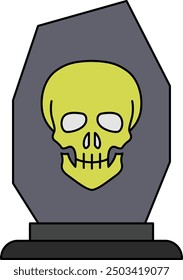 Tombstone Illustration and Icon for Halloween and Graveyard-Themed Designs