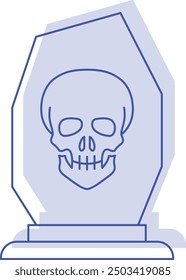 Tombstone Illustration and Icon for Halloween and Graveyard-Themed Designs