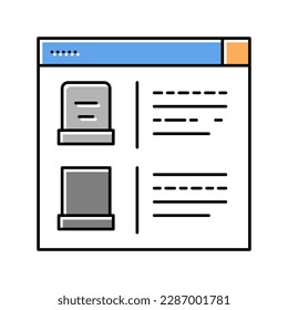 tombstone internet store color icon vector. tombstone internet store sign. isolated symbol illustration