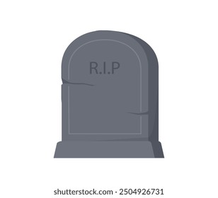 Tombstone isolated on white background. Vector cartoon RIP gravestone for Halloween.