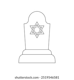 tombstone jewish outlines sign icon vector design illustration