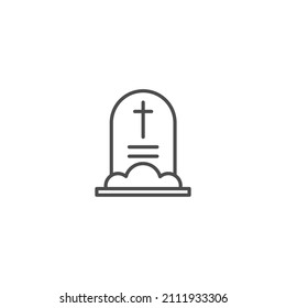 Tombstone line, filled, glyph, color icon, outline vector sign, linear style pictogram isolated on white. Symbol, logo illustration. Editable stroke