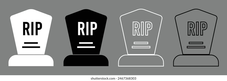 Tombstone line icon, outline vector sign, linear style pictogram isolated on white. Symbol, logo illustration. Tombstone line icon set eps10.