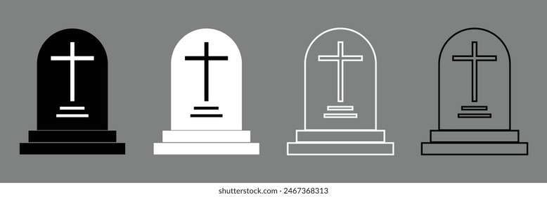 Tombstone line icon, outline vector sign, linear style pictogram isolated on white. Symbol, logo illustration. Tombstone line icon set eps10.
