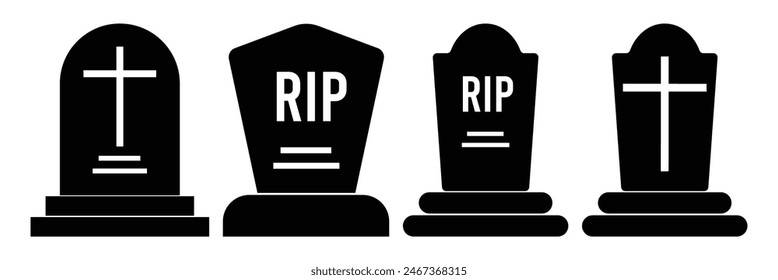 Tombstone line icon, outline vector sign, linear style pictogram isolated on white. Symbol, logo illustration. Tombstone line icon set eps10.