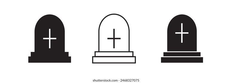 Tombstone line icon, outline vector sign, linear style pictogram isolated on white back ground design eps 10