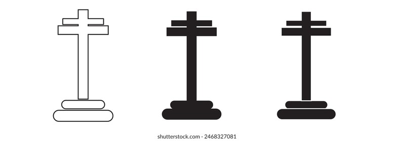 Tombstone line icon, outline vector sign, linear style pictogram isolated on white back ground design eps 10