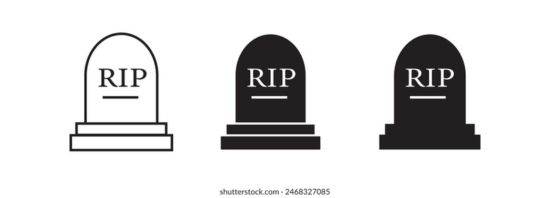 Tombstone line icon, outline vector sign, linear style pictogram isolated on white back ground design eps 10