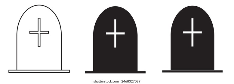 Tombstone line icon, outline vector sign, linear style pictogram isolated on white back ground design eps 10