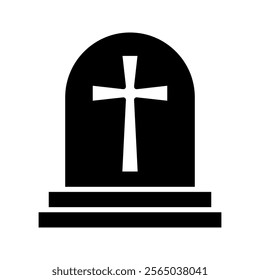 Tombstone line icon, outline vector sign, linear style pictogram isolated on white. Symbol, logo illustration.