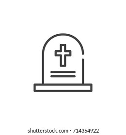 Tombstone line icon, outline vector sign, linear style pictogram isolated on white. Symbol, logo illustration. Editable stroke svg