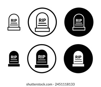 Tombstone line icon set. rip headstone vector icon. death grave tone icon. gravestone line icon suitable for apps and websites UI designs.