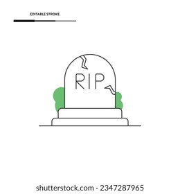 Tombstone Line Icon Vector Design.