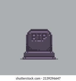 a tombstone in pixel style
