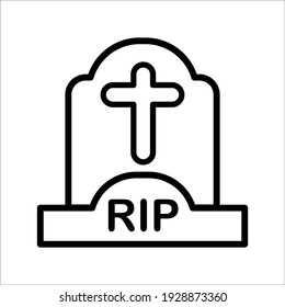 Tombstone rip icon vector design template