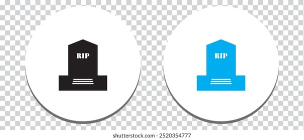 Tombstone und Rip-Symbol, Vektorsymbol. Reißsymbol auf PNG-Hintergrund. Vektorgrafik.