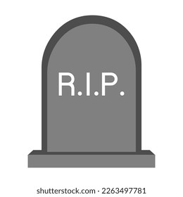 Tombstone RIP Rest In Peace Death Bury Flat Design Vector