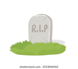 Tombstone with RIP text stock illustration