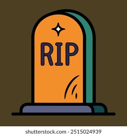 Tombstone with Rip vector illustration