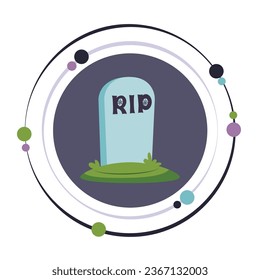 Tombstone RIP vector illustration graphic icon symbol